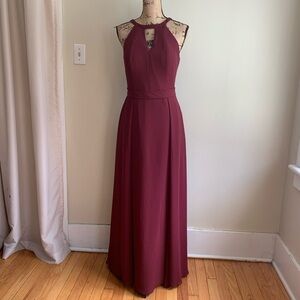 Azazie maron dress maxi size A12 sleeveless